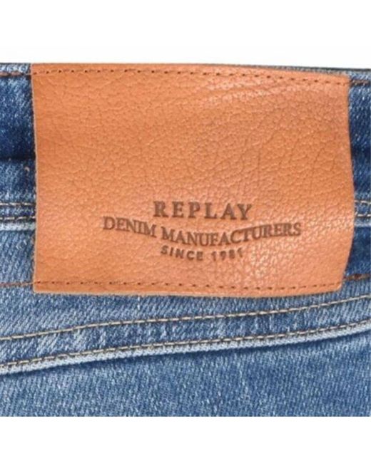 Replay Men's Anbass Aged Eco 10 Years Slim Fit Jeans In Blue voor heren