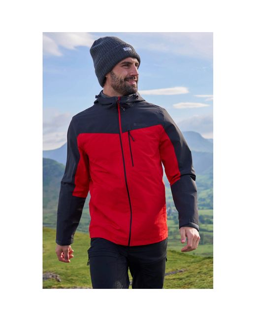 Mountain Warehouse Red Brisk Extreme Colour Block Waterproof Jacket (Active) for men