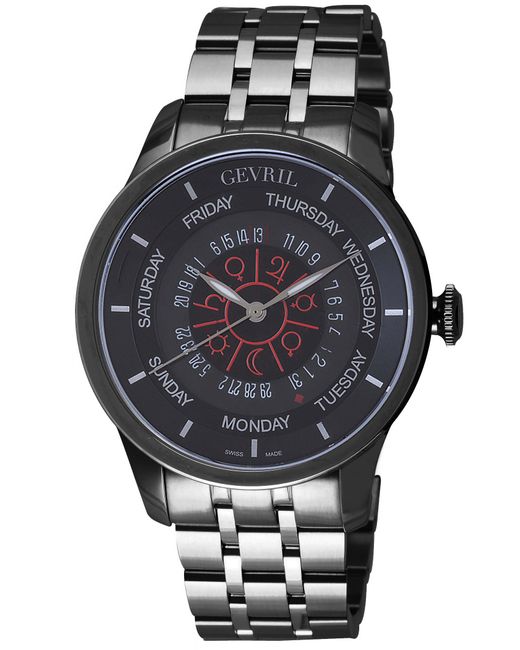 Gevril Gray Columbus Circle Dial Stainless Steel Watch for men