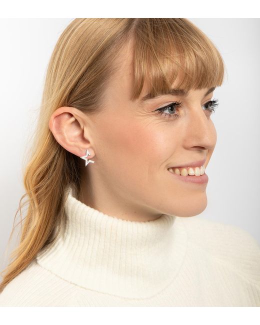 The Jewellery Stockroom Metallic Sterling Star Burst Cz Studs