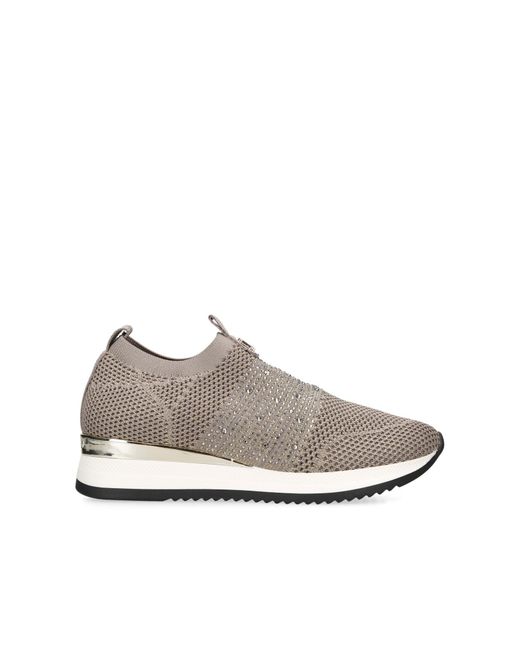 Carvela Kurt Geiger White Knitted Sock-Style Crystal Sneakers