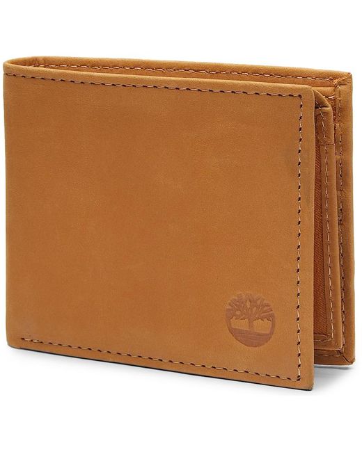 Timberland Brown Leather Passcase Wallet for men