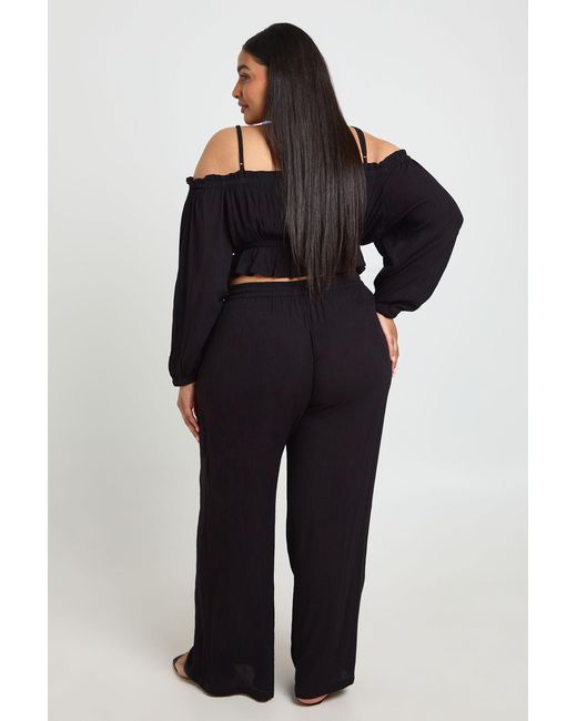 Boohoo Blue Plus Textured Beach Trouser