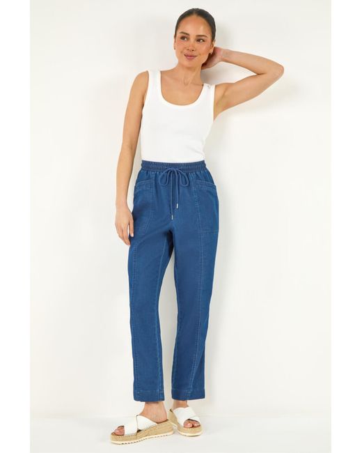 Roman Blue Petite Seam Detail Stretch Jean