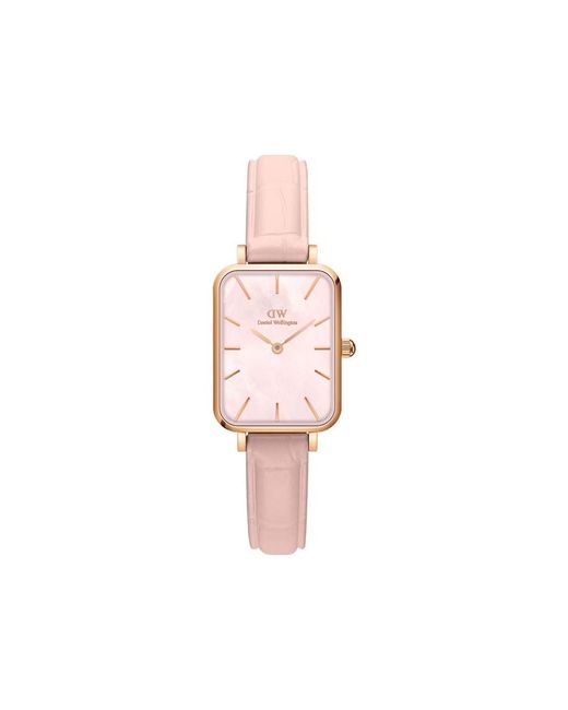 Daniel Wellington Pink Dw00100508 Ladies Quadro Rouge Rose 20Mm Watch