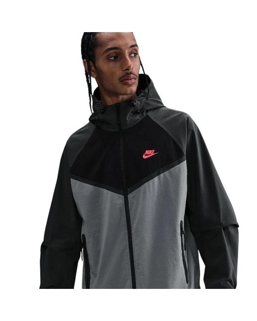 Nike Gray Tech Windrunner Woven Smoke Jacket for men