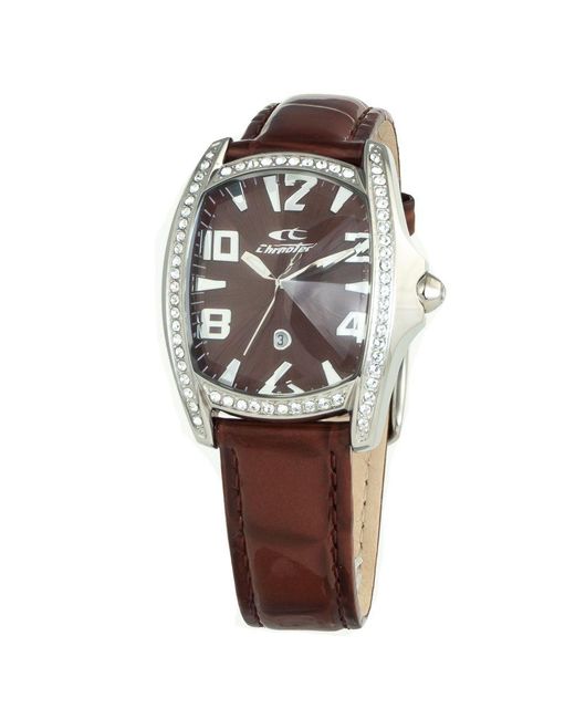Chronotech Multicolor Brown Leather Watch