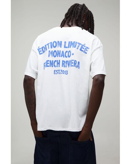 BoohooMAN White Oversized Boxy Limited Edition Print T-Shirt for men