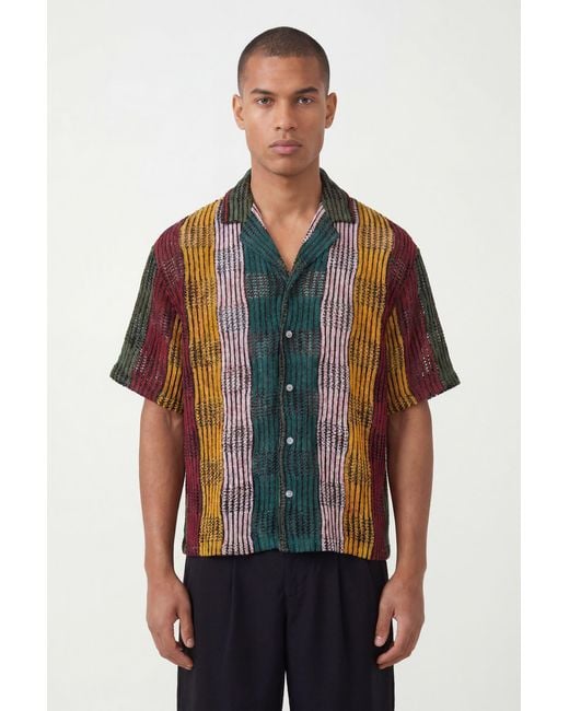 BoohooMAN Black Oversized Boxy Patch Work Crotchet Shirt for men