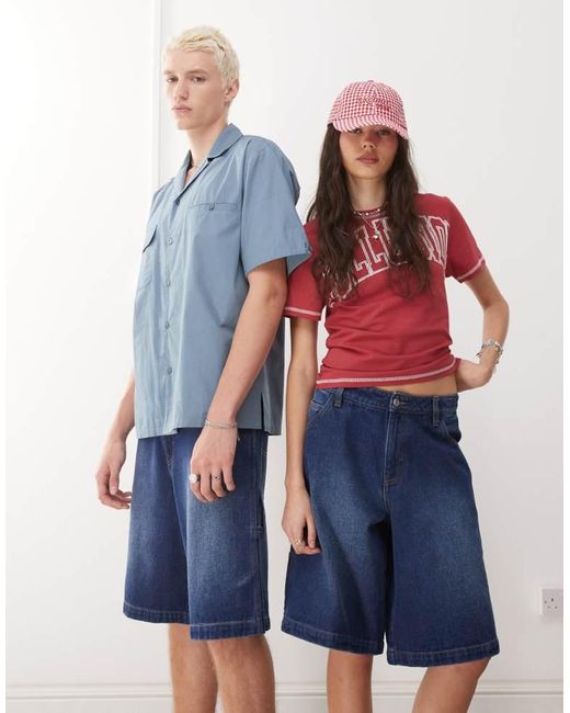 Reclaimed Vintage Blue Denim Skate Short