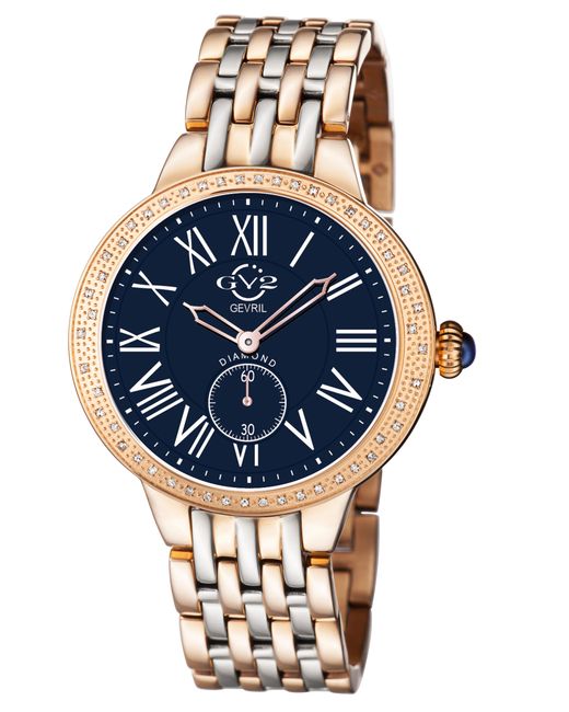 Gv2 Blue Astor Dial Swiss Quartz Diamond Two Tone Watch