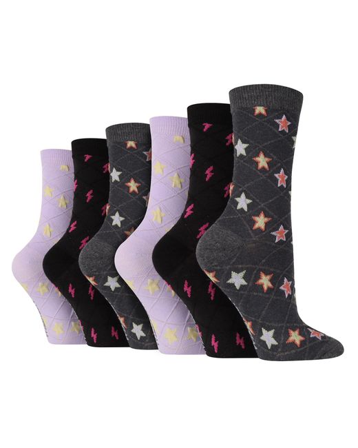 Wildfeet Black 6 Pair Multipack Ladies Autumn Socks