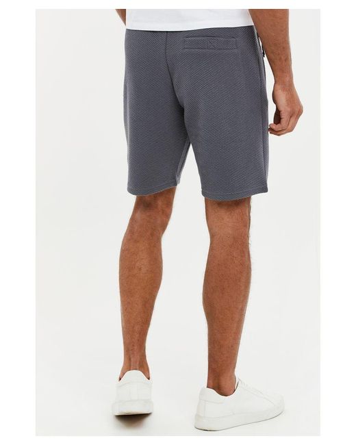 Threadbare Blue 'Fergie' Waffle-Textured Sweat Shorts for men