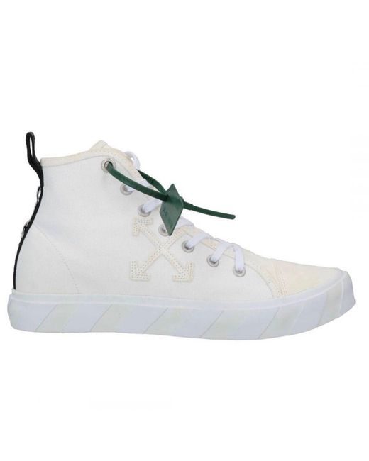 Off-White c/o Virgil Abloh White Off- Mid Top Vulcanized Canvas Sneakers for men