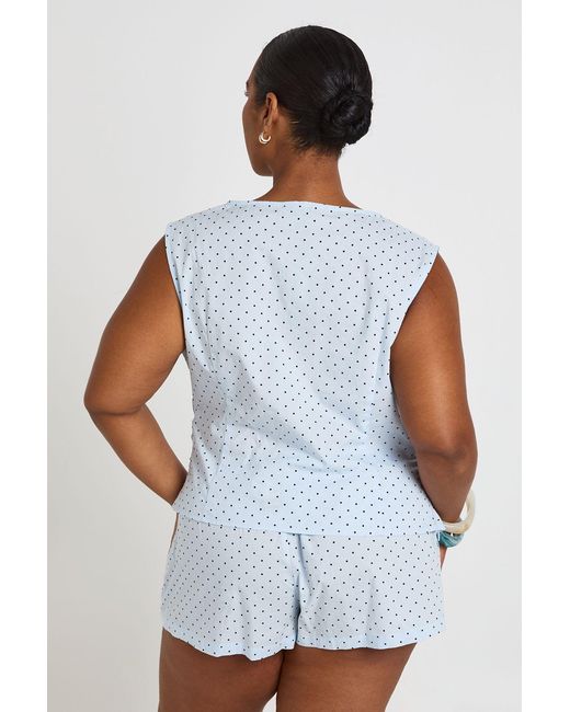 Boohoo White Plus Polka Dot Top