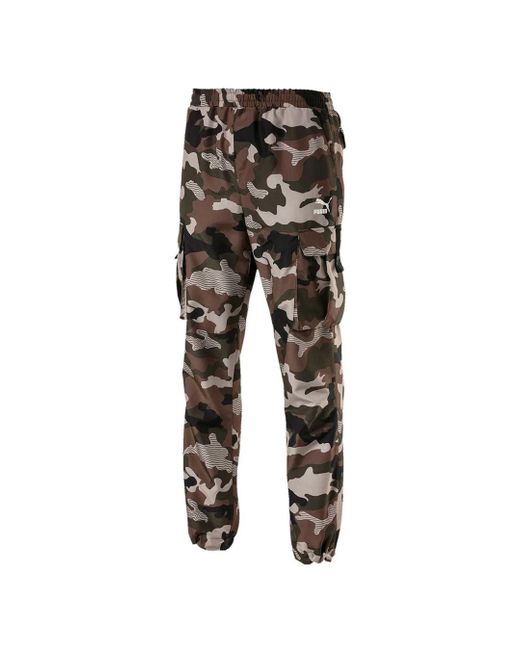 PUMA Black Xtg Trial Graphic Dark Cargo Pants 596871 01 for men