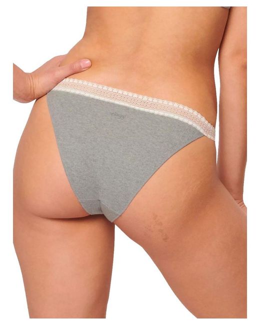 Sloggi Blue Go Ribbed Tanga Briefs 2 Pack