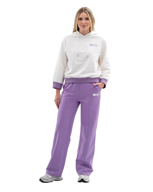 Tom Barron Capuchon Met Borduursel En Geribde Trainingsjurk Met Boorden Aan De Zijkant in het Purple