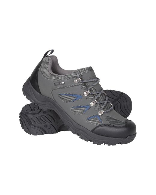 Mountain Warehouse Black 'Adventurer' Waterproof Walking Shoes Mesh Lining Heel And Toe Bumpers Hiking for men