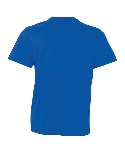 Sol's Blue Victory Cotton V-Neck T-Shirt for men