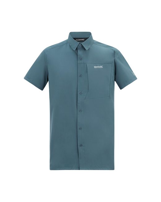 Regatta Blue Insect Repellent Short-Sleeved Travel Shirt (China) for men