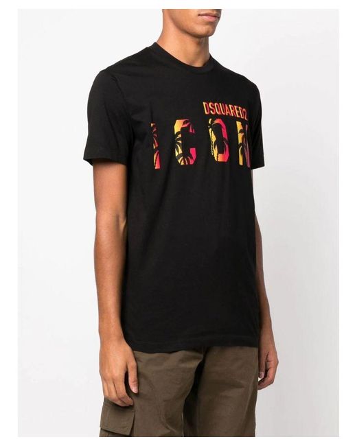 DSquared² T-shirt Met Logoprint in het Black voor heren