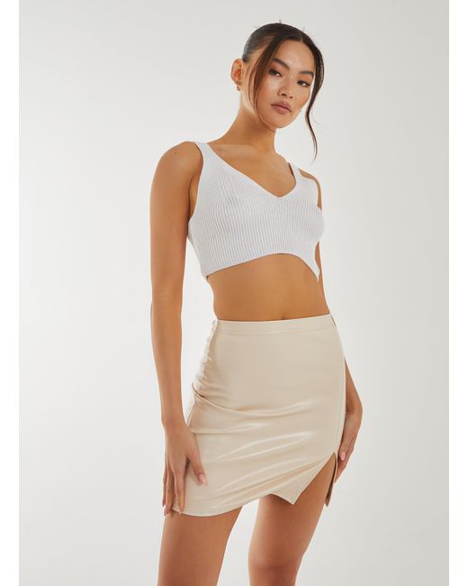 Pink Vanilla White Fine Knit Bralette Vest