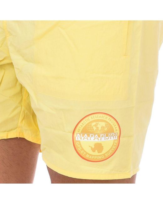 Napapijri Yellow V-verney Short Style Swimsuit With Quick-drying Fabric Np0a4g5c Men Polyamide for men