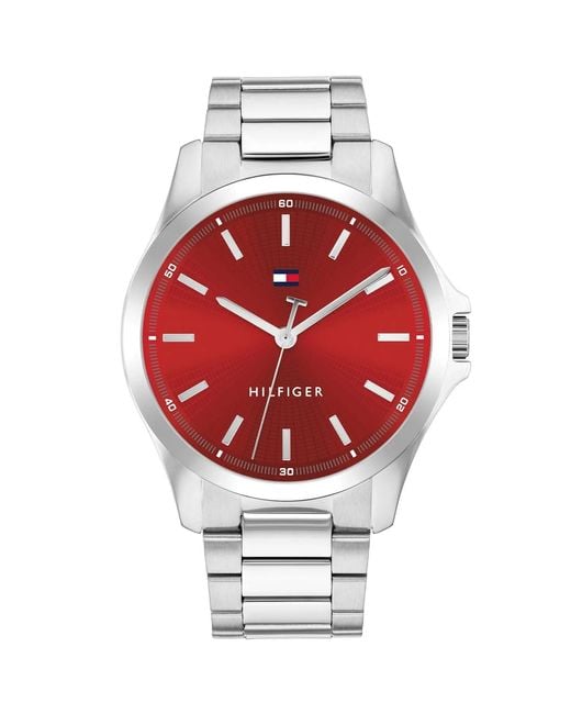 Tommy Hilfiger Red Bruce Watch 1710677 Stainless Steel for men