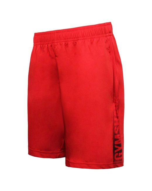 GYMSHARK Red Logo Shorts for men