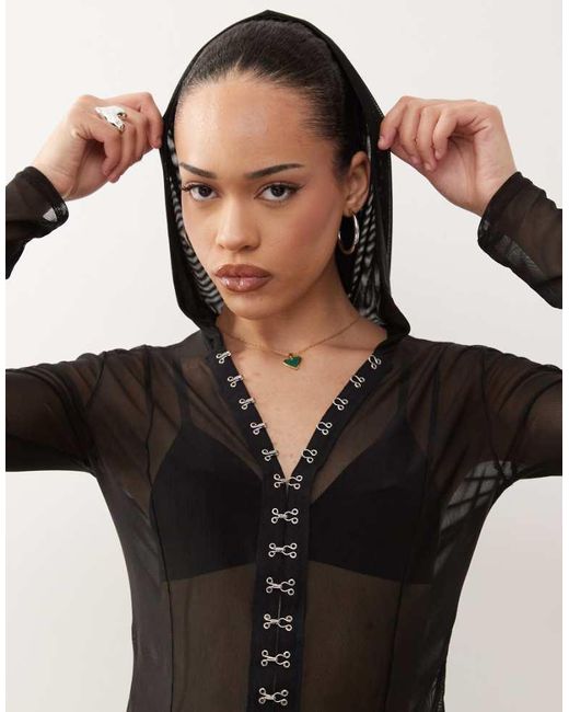 Collusion Black Halter Neck Top With Front Twist Detail
