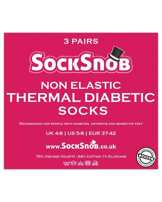 Sock Snob Blue 3 Pack Ladies Non Elastic Thermal Diabetic Socks For Poor Circulation