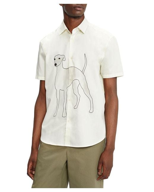 Ted Baker White Botchey Mib Short-sleeved Greyhound Revere Shirt for men