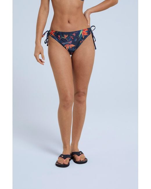 Mountain Warehouse Blue 'Iona' Tie Side Bikini Bottoms Chlorine Resistant Summer Swimwear