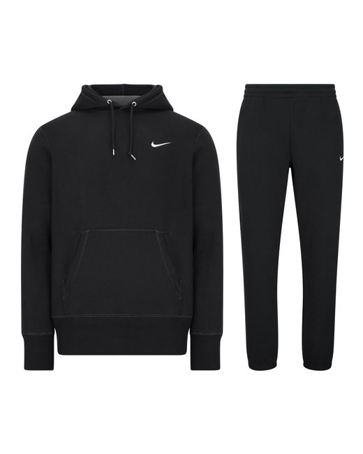 nike club fleece tracksuit black