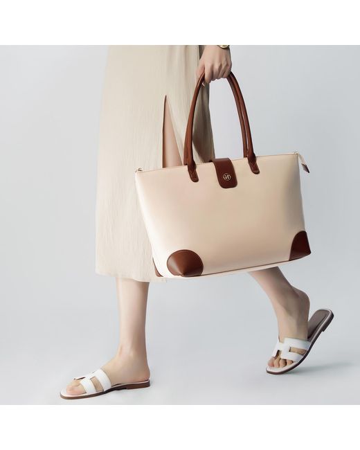 Victoria Hyde London Natural Business & Notebook Handbag Eva Light Apricot