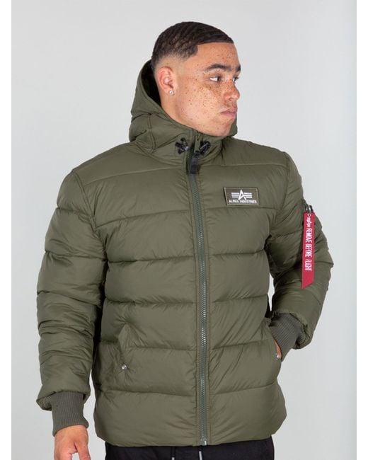 Alpha Industries Kapuzen-Pufferjacke Alpha Fd Grün in Green für Herren