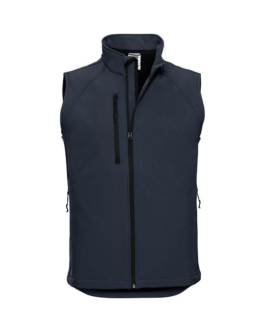 Russell Blue 3 Layer Soft Shell Gilet Jacket (French) for men