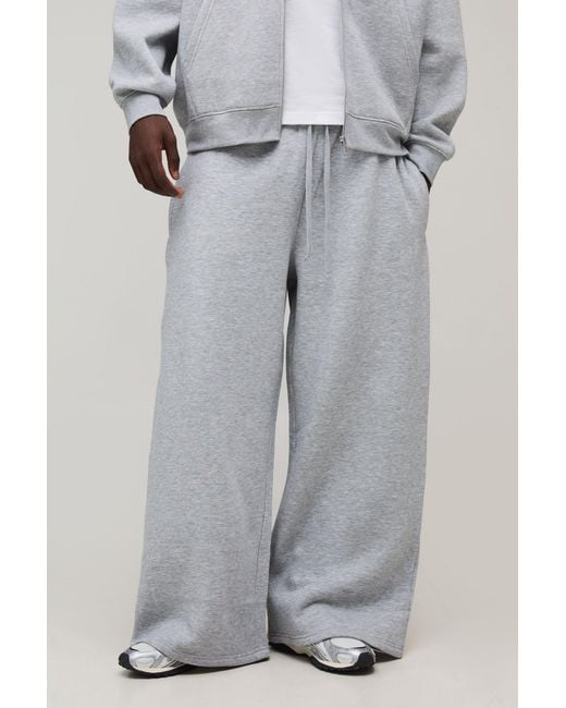 BoohooMAN Gray Basic Extreme Wide Leg Jogger for men