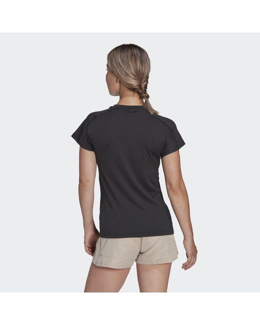 Adidas Originals Black Aeroready Train Essentials Minimal Branding V-Neck Tee