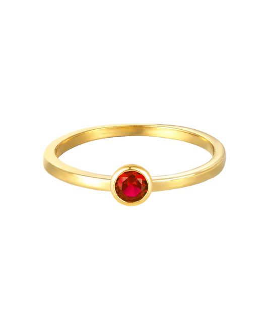 The Jewellery Stockroom Metallic Plated Birthstone Cz Rubover Ring