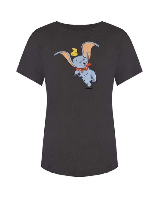 Disney Black Happy Dumbo T-Shirt Cotton