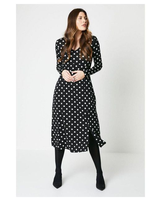 Wallis White Spot Print Midi Dress