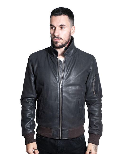 Infinity Leather Blue A2 Cowhide Bomber Jacket-Oslo for men