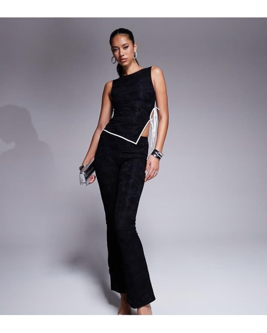 Kaiia Blue Exclusive Lace Flared Trousers Co-Ord