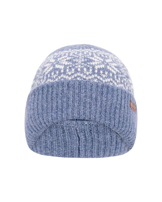 Trespass Blue Adult Kailer Fair Isle Knitted Beanie Tone)