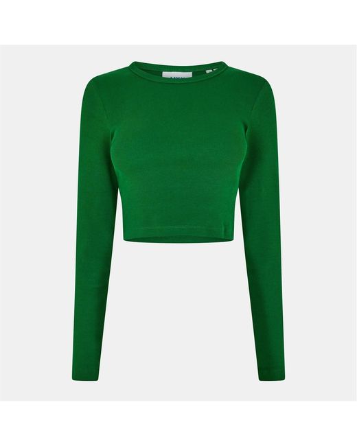 JJXX Green Feline Slim Fit Cropped Long Sleeve T-Shirt