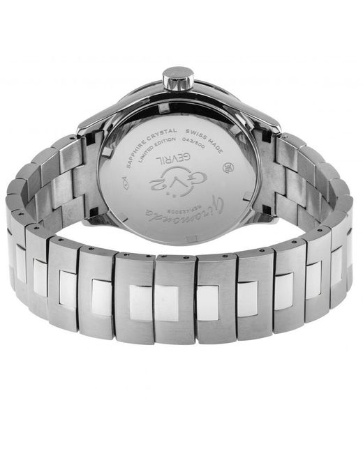 Gv2 Gray Giromondo 42300B Swiss Quartz Dial Stainless Steel Date Watch for men