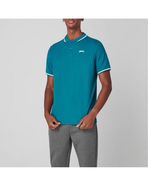 slazenger tipped polo shirt mens