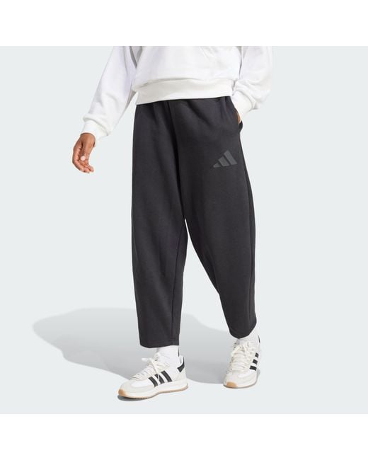 Adidas Black Essentials Contemporary Logo Fleece Barrel Pants